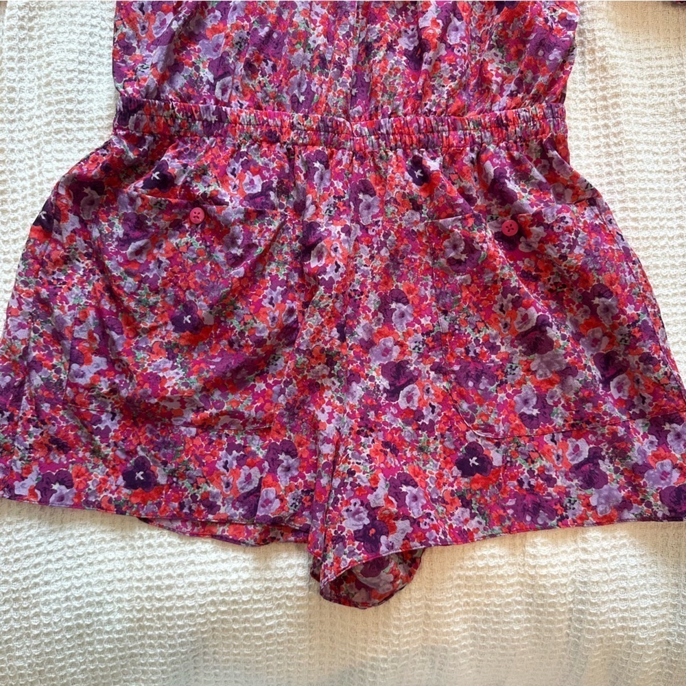Rebecca Taylor 100% silk Spring Blossom Romper size 4 flower summer womens - Picture 6 of 12